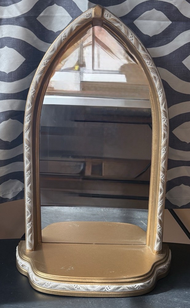 Home Interiors Gothic Arch Mirror With Shelf Made In USA