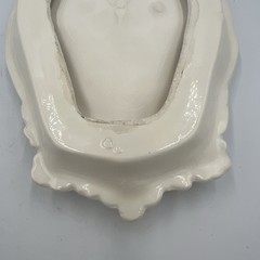 White Ceramic Praying Hands Decorative Trinket Dish Leaf & Berry Open Hands