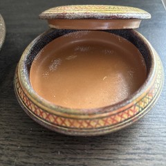 Greece 800 BC Reproduction Geometric Clay Pottery Trinket Dish & Plate Handmade