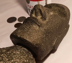 RAPA NUI vtg easter island tiki bar statue bobblehead stone rock toy man cave