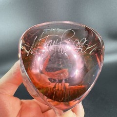 1990s Hand Blown Glass Vase Artist Signed Cranberry Faceted Glass Vase Vintage