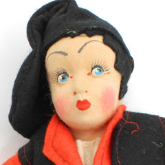 Vintage Sardinian Italian Cloth Dolls Felt Faces Folk Art Traditional Costumes
