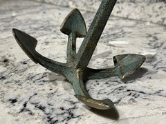 ANCHOR Rustic Nautical Home Decor Cast Iron 7″ Metal Bronze Verdigris Green GUC