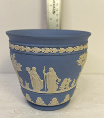 Wedgwood Assorted Lot Of 9 Pieces Blue Jasperware Montreal Olympics Plate, Vase