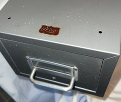 Weiss Steel 16” Long Index Card Single Drawer Metal File Filing Cabinet Vintage
