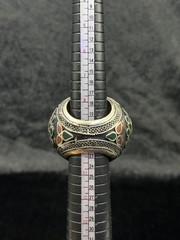 Unique Islamic Writing Turquoise Ring Silver Plated Afghanistan Origin Size 10