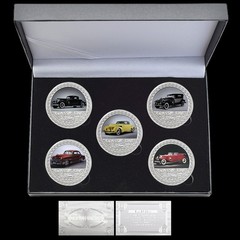 Classic Car 5 Coin Set with Gift Box Certificate Commemorative Collectibles Gift