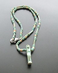 NILE Ancient Egyptian Thoth Amulet Mummy Bead Necklace ca 600 BC