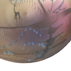 Vintage Christopher Heede Glyphs KOKOPELLI Studio Art Pottery Wall Art Footed