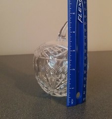 Lead Cut Crystal Apple Shaped Trinket Bowl Candy Dish Lid