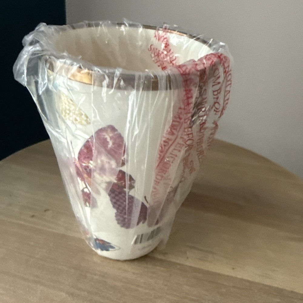 Retired Mackenzie Childs Butterfly Garden-white 10 Oz Enamel Tumbler NWT Rare 1