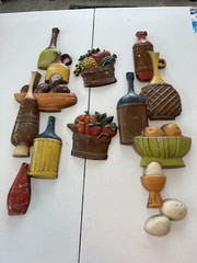 Vintage / 4 Piece/ Sexton Metal Wall Art from 1970’s Some Paint Chipping