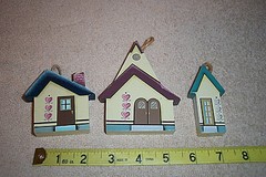 HAND CRAFTED COUNTRY WOOD WALL HANG “COUNTRY CHURCH & HOUSE” 3 piece set