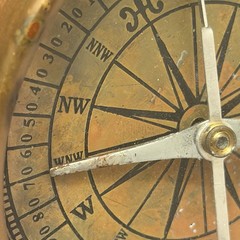Antique Nautical Compass Handmade Wood Copper Coastal Nautical Decor Estate VTG