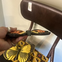 Vintage Butterfly Set Wall Hangings Imports Inc Resin 2006 Heavy Monarch Yellow