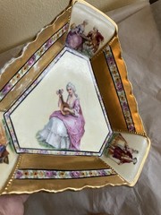 Antique German Beautifully Decorated Lovers Story Dish