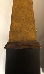 Pair Neoclassical Style Brass Composition and Partial Ebonized Table Obelisks