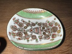 Vintage Austrian Hand-painted Enameled Metal Trinket Dish Signed 3.25” X 2.75”P1