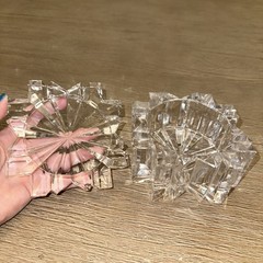 Vtg Mikasa Lead Crystal Trinket Box Jar With Lid Keepsake Snowflake Design