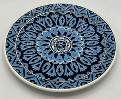 Nassos Keramik Ceramic Wall Plate Handmade Rodos Hellas Greece Round 7 1/2″