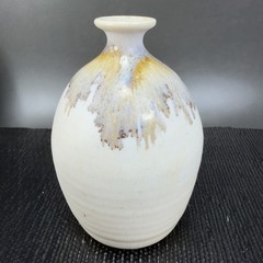Vintage Stoneware Pottery Drip Glaze Bud Vase Vessel Bottle Artist Signed Decor