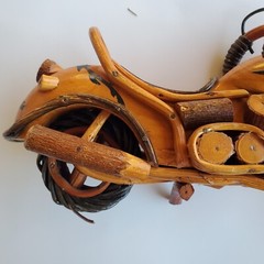 Wooden Motorcycle Model Handmade Chopper Collectible Sculpture Cycle 12″ 6″ 3″