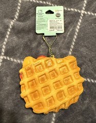 SANRIO Hamee HelloKitty Waffle Squishy Dangler Gold Ball Chain NEW 3in
