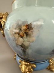 Antique Limoges France Large Hand Painted Porcelain Jardiniere