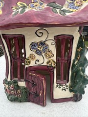 Vtg Blue Sky Clayworks Cozy Corner House Tea Light 2000 10x6x6” Heather Goldminc