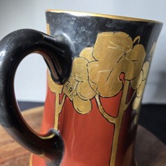 Art Nouveau Limoges Painted Stein with Sought After Grape Style Design of 1903