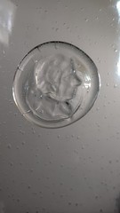 Stunning Oversized Hand Blown Art Glass Cloche / Display Dome Bullicante Bubbles