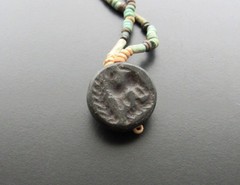 NILE Ancient Egyptian/ Near Eastern Seal Amulet Mummy Bead Necklace ca 600 BC