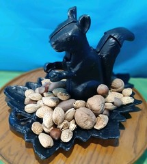 Vintage Aluminum Cast Squirrel Collectible Nut Cracker Black