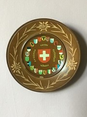Small Decorative Wooden Dish Wall Plaque from Switzerland