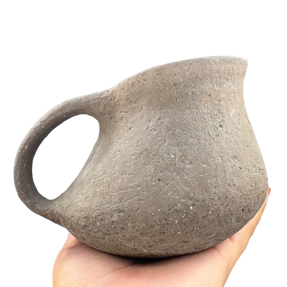 Norwegian Art Pottery Jug Pitcher Norway Hand Made Primitive Pottery Textured