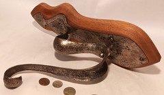 1890s ART NOUVEAU vtg english arts & crafts curtain rod towel hat coat rack oak