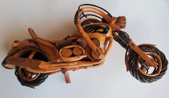 Wooden Motorcycle Model Handmade Chopper Collectible Sculpture Cycle 12″ 6″ 3″