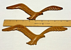 4 VTG HOMCO Home Interiors Seagulls 1981 Faux Wood Wall Art Plaques Flying Bird