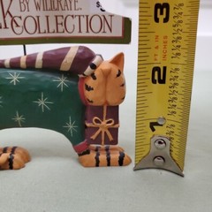 Williraye Folk Collection Orange Tabby Cat Christmas Sweater & Hat Ornament