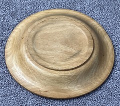 VINTAGE 8.5” PYROGRAPHY WOODEN PLATE-“HUNFELD KIOSTER” FOLK ART