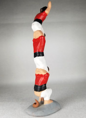 Rare Three Acrobats Totem Caganer Pottery Marked XMas 2001 Rosa Maria Galia