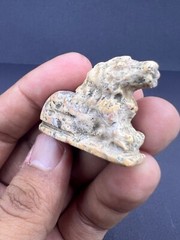 A Very Unique Old Sumerian Antiquity Jasper Stone Wild Lion Statue Figured