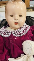 Antique 1800 Uhlen Carriage Rochester NY With Victorian Dolls Metal Wheels Rare