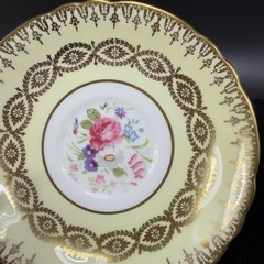 Antique Paragon Cabbage Rose Tea Cup and Saucer Set Heavy Gold Pattern England