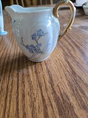 Lot of 4 ceramic porcelain miniature pitchers baskets CFM GDM France F Milli
