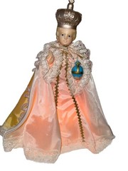 Infant Of Prague Jesus Statue Figurine Light ￼12” Vintage