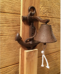 Handcrafted Nautical Decor Rustic Copper Cast Iron Wall Mounted Anchor Bell 8″