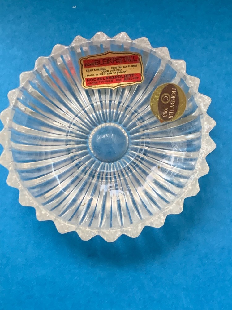 Vintage Bleikristall 24% Lead Crystal Western Germany Trinket Dish Hofbauer 1983