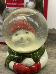 Lenox American By Design Friendly Faces Snowman Snow Globe w/original packaging