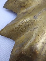 Vintage Solid Heavy Brass Maple Leaf Tray Heavy Dish 410 Original Cambron 9.5″
